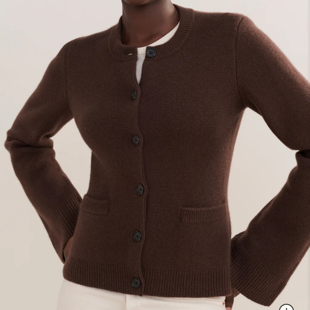Jenni Kayne Cooper Cardigan in chocolate.